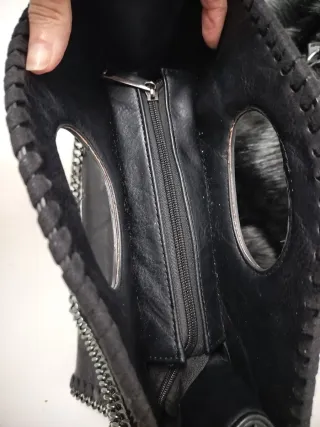 Bolso Negro Piel Sintética Cadena