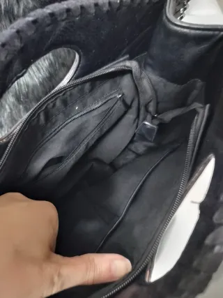 Bolso Negro Piel Sintética Cadena