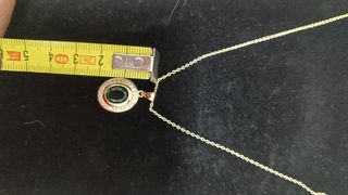 Conjunto Oro Laminado 14k con Piedra Verde
