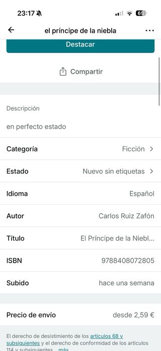 El Príncipe de la Niebla (Spanish Edition)