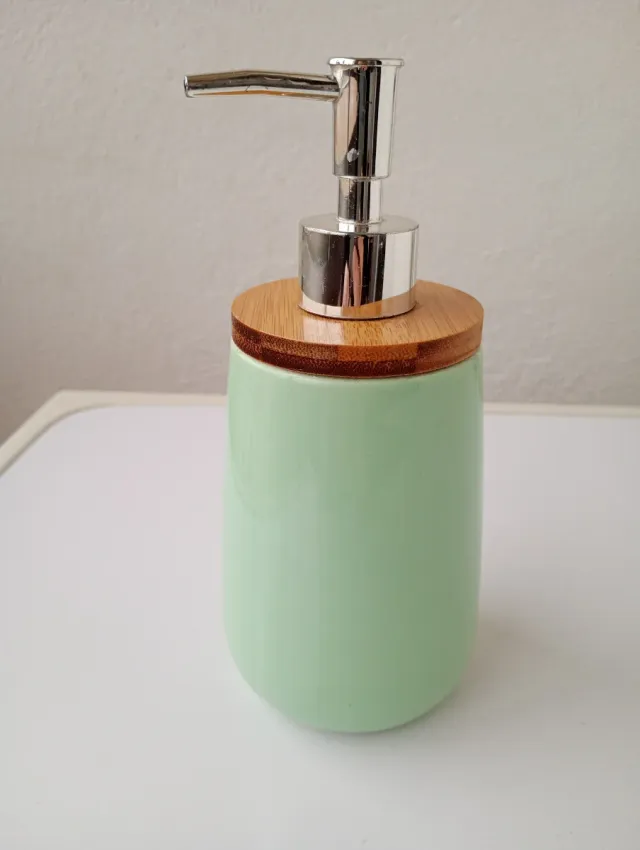 Dispensador jabón cerámica bambú