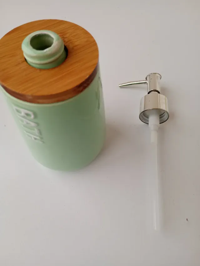 Dispensador jabón cerámica bambú