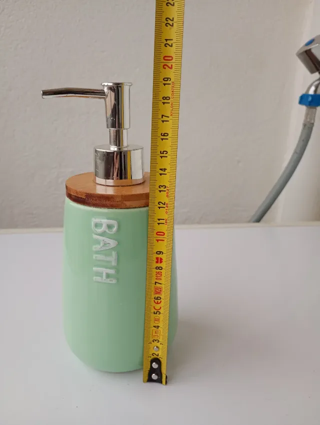 Dispensador jabón cerámica bambú