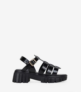 Sandalias cangrejeras negras suela track