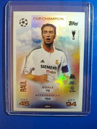 Lote 2 cromos Raúl Topps Champions League