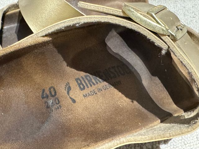 Sandalias Birkenstock Doradas Mujer