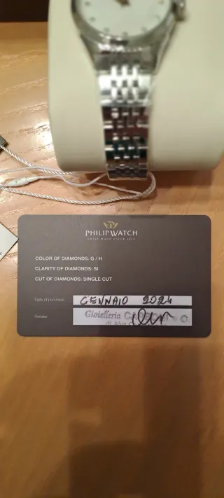 Philip Watch Orologio con Diamanti Argento Bianco