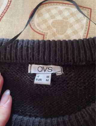 Maglioncino nero con omini pan di zenzero