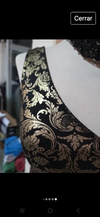 Vestido fiesta negro y dorado