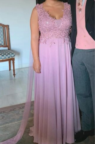 Vestido largo fiesta rosa