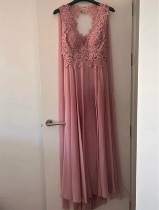 Vestido largo fiesta rosa