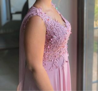 Vestido largo fiesta rosa