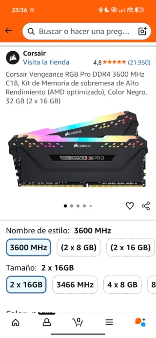 Corsair Vengeance RGB Pro 32GB (2x16GB) DDR4