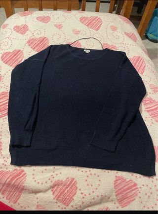 Maglione blu lana rasata