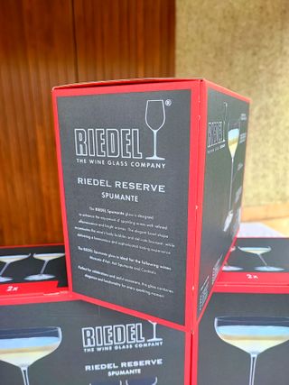 SERVIZIO 6 CALICI RIEDEL SPUMANTE NUOVI IN VETRO V