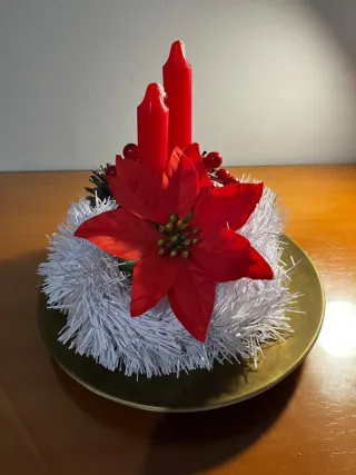 Centro de Navidad Rojo y Blanco