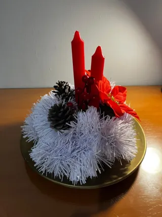 Centro de Navidad Rojo y Blanco