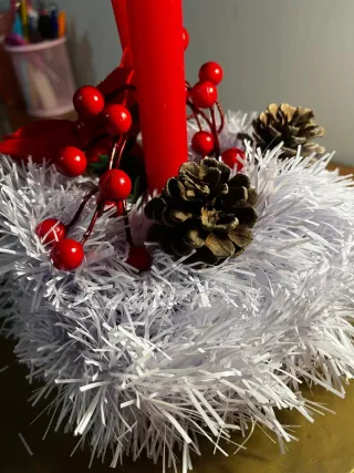 Centro de Navidad Rojo y Blanco