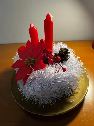 Centro de Navidad Rojo y Blanco