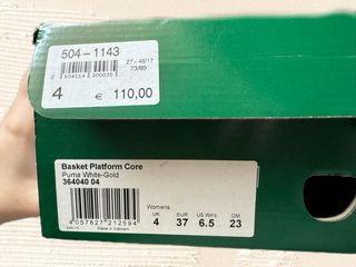 Puma basket platform core lace-up white sneakers