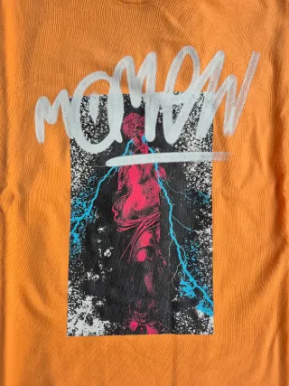 Camiseta Pull&Bear Naranja Estampada