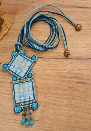 Collana Seta Soutache e Carta Origami