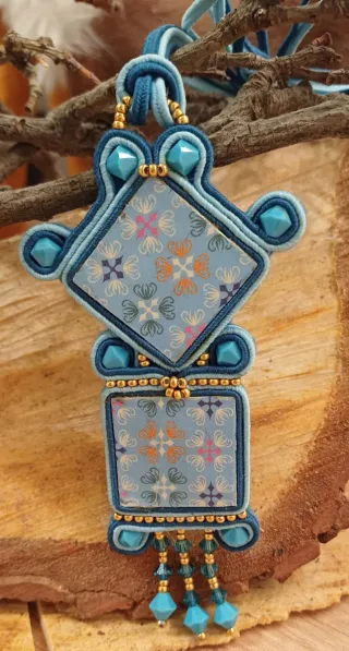 Collana Seta Soutache e Carta Origami