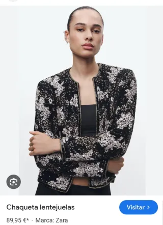 Chaqueta punto lentejuelas Zara