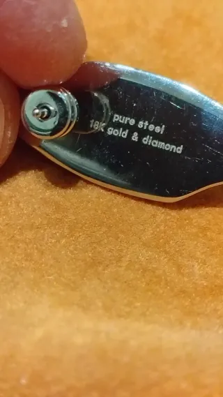 Orecchini Acciaio oro 18k e diamante