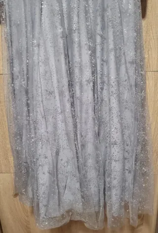 Vestido de fiesta plateado New Elegans