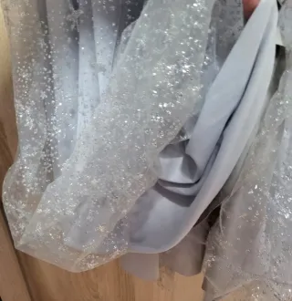 Vestido de fiesta plateado New Elegans