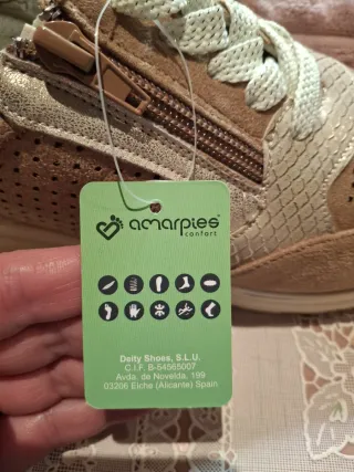 Zapatillas Amarpies Mujer Talla 37 Beige/Oro