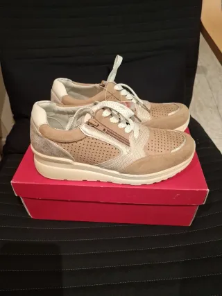 Zapatillas Amarpies Mujer Talla 37 Beige/Oro