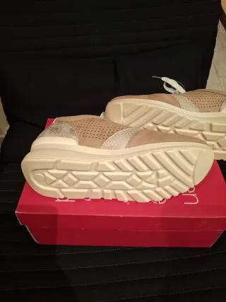 Zapatillas Amarpies Mujer Talla 37 Beige/Oro