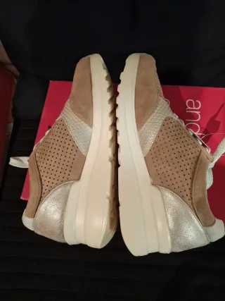 Zapatillas Amarpies Mujer Talla 37 Beige/Oro