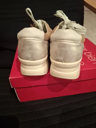 Zapatillas Amarpies Mujer Talla 37 Beige/Oro