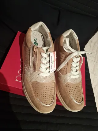 Zapatillas Amarpies Mujer Talla 37 Beige/Oro