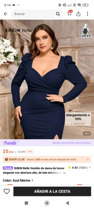 Vestido SHEIN Belle azul marino largo