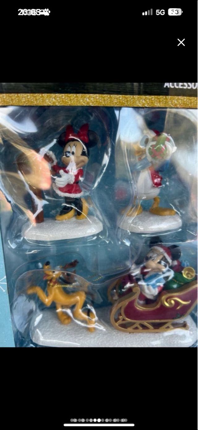 Pueblo Navideño Disney 13 Piezas Luces Música