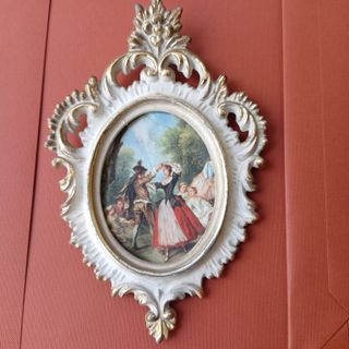 Cornice Shabby Chic Vintage Oro Bianco