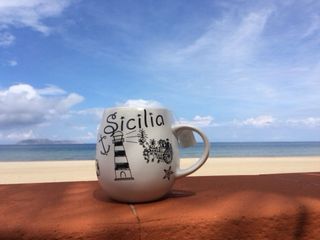Tazza bombata Sicilia con cucchiaio