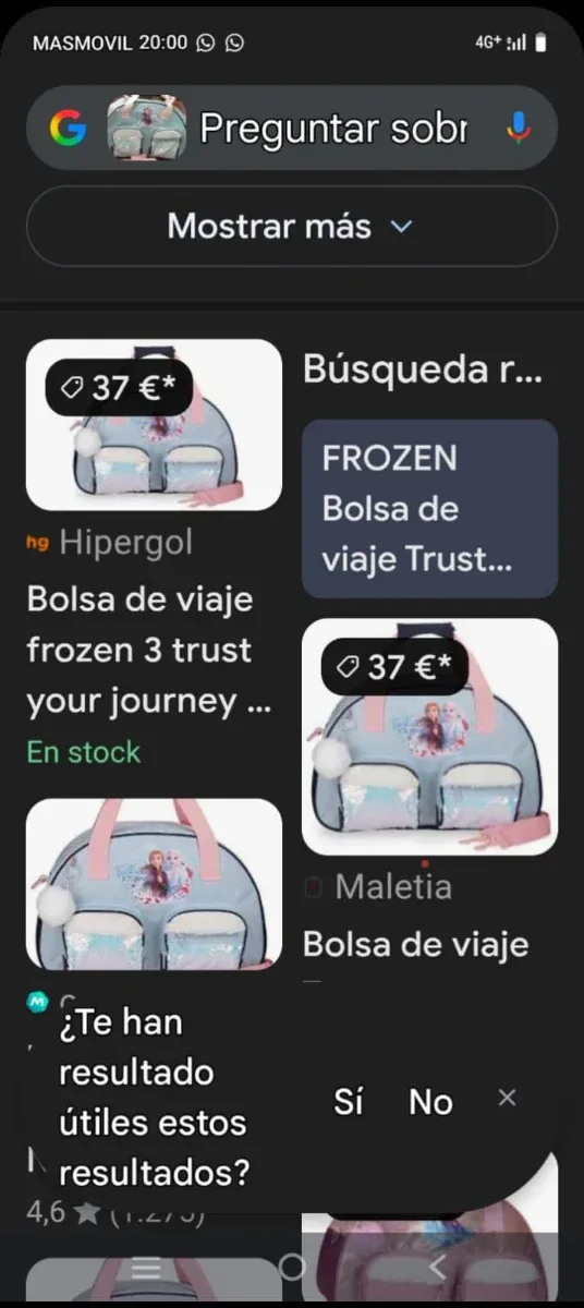 Bolsa de viaje niña Frozen Disney