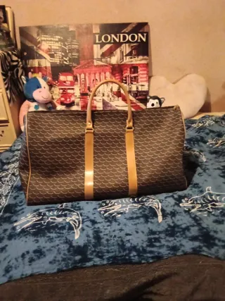 Bolsa de viaje grande con asas de piel