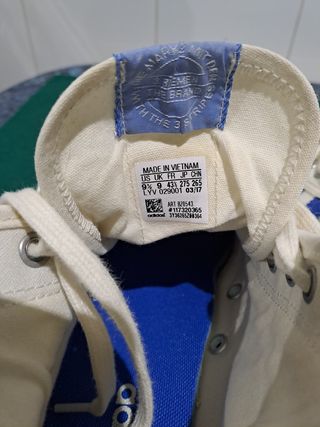 Zapatillas Adidas Blancas y Azules Talla Chico