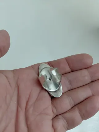 Anillo Plata y Nacar. Ajustable.