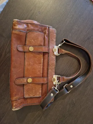 Borsa vintage in pelle marrone