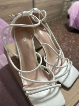 Sandalias Tulipano Talla 38 Blancas