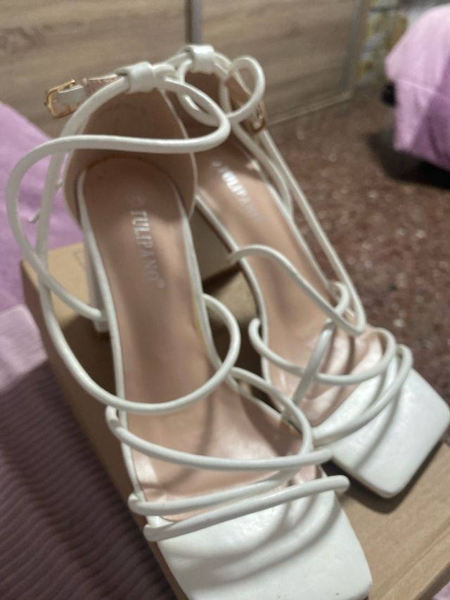Sandalias Tulipano Talla 38 Blancas
