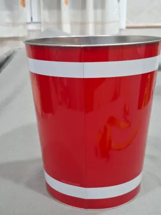 Papelera/Cubo Coca-Cola Metal Roja