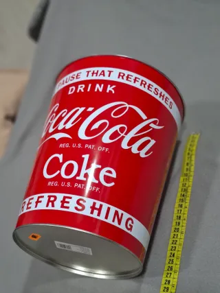 Papelera/Cubo Coca-Cola Metal Roja